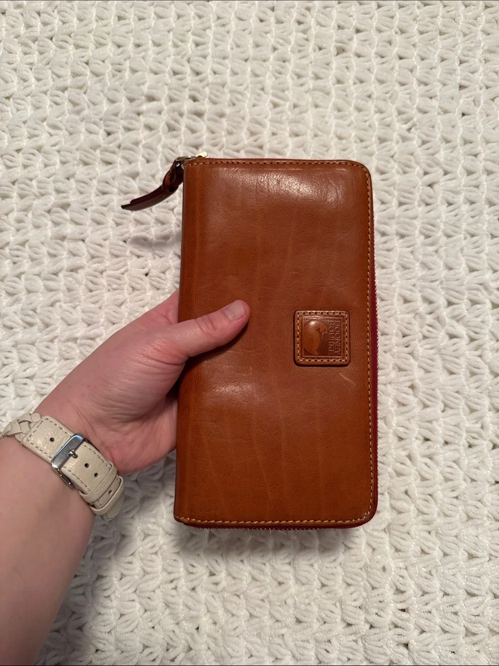 Dooney & Bourke Brown Zip-Around Leather Wallet